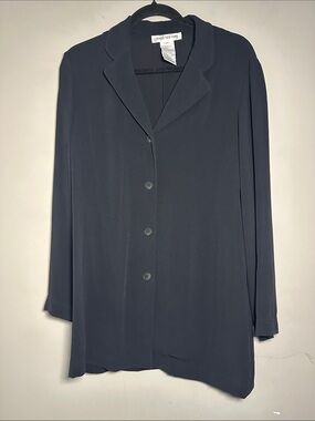 Jones New York black four Button-Front Blouse